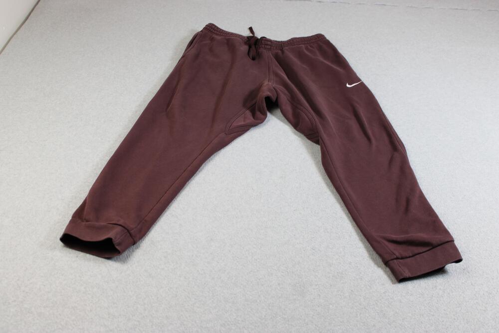 Nike Sweatpants Mens 2XL Brown Fleece Joggers Elastic Waist Gym Cozy Athletic